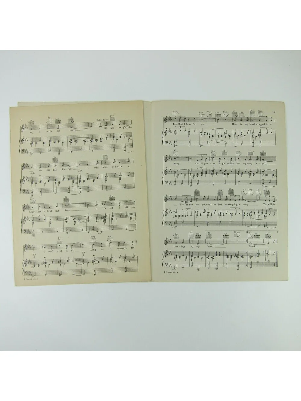 Sheet Music I Poured My Heart Into A Song Second Fiddle Sonia Henie Vintage 1939